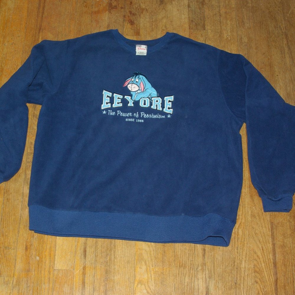 Retired Disney Store Eeyore Embroidered Fleece Sweatshirt